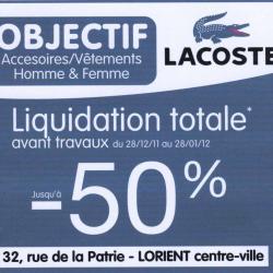 Boutique  Objectif    "corner Lacoste"