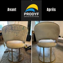 nettoyage d' un fauteuil par notre service de nettoyage Caen spécialisé dans le textile