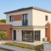 Maison à étage en brique et enduit, toiture en tuiles