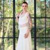 Ensemble de mariée en crépe créme 
esprit bohéme rétro 

creation alatelier 
robe de mariée sur mesure en vendee
