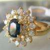 Bague or jaune saphir diamants. Agendor a Saintes Charente Maritime.