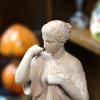 Terre cuite signée et lampe champignon art nouveau