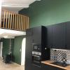 Mise en peinture d’un pan de mur en vert 