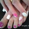Gel mains et pieds ( neon fuschia ) + déco...