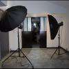 Notre studio avec l'ouverture sur l'atelier encadrement.
