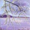 acrylique sur toile 50 x 70 branche fleurie