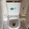 pose du carrelage autour de l'ancien wc, alors que le wc devait être retiré et changer. La taille du nouveau wc était plus petit comme on peut le voir sur la photo. Il a fallu que je m'impose pour qu'ils retirent les wc, qu'ils cassent et qu'ils reposent le carrelage correctement
