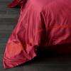 Linge de lit brodé par Badam TS : Floréal / Orange, satin de coton. Made in France par Badam TS