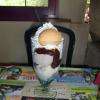 Coupe de glaces (amande, marron , chocolat chaud qui été gelé! , chantilly)