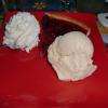 Tarte aux cerises avec boule de glace amande + chantilly