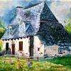 Maison auvergnate, Cros de Ronerque: huile sur toile