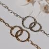 bracelet double cercle acier et acier dore