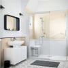 Douche sécurisée pour senior avec barre de maintien et siège de douche 