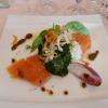 Entrée : légumes du marché et saumon mariné