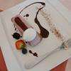 Dessert : parfait glacé framboise sur sablé chocolat