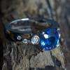 Bague saphir du Sri Lanka et diamants.