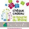Vitrophanie apposée sur toutes les boutiques acceptant les chèques cadeaux La Boucle du Rhône