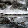 Paisible, quelque part dans l'Orne, dép 61, d'après une photo de Cynthia Vernier, fusain et craie d'art sur papier 29,7x42cm