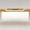 FRAGMENTS bureau 1 - placage de tropical oliver - sycomore massif - cuir