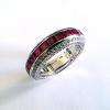 Alliance rubis et diamants en or blanc