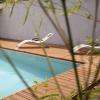 Piscine béton avec plage bois