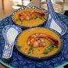 Gambas sur velouté au potimarron