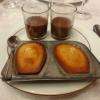 madeleines maison et petits pots de crème au chocolat