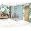 Salle de bain rénovée dans un style jungle