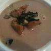 Velouté aux marrons aux ris de veau et trompettes de la mort