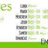 Horaires Ouvertures