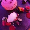 macaron framboise, sorbet fromage blanc, petits fruits rouges
