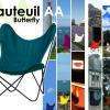 Célèbre fauteuil Butterfly rééditer pas AA Design, disponible en tissu ou en cuir.