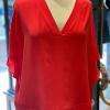 Top fluide en soie corail
