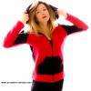 Gilet sweat noir et rouge en vente sur la boutique en ligne www.g-nadine-corrado.com