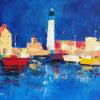 Vamvouli : "Phare de Sauzon", huile sur toile, 50 cm x 40 cm