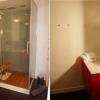 salle de bain avec 2 vasques et miroir.
Grande douche à jets