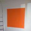Après rénovation de la pièce, réalisation d'un carré orange Art Déco!