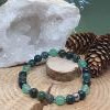 Braceket en Agate mousse et aventurine verte, inox