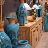Buffet en teck massif et poteries en Terracotta