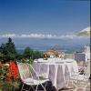 La terrasse en été avec vue sur les Alpes