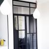 Porte verrière Mondrian battante et rabattable pour grande ouverture, sur mesure, Toulouse