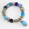 Bracelet en perles de Murano, verre de Bohême, perles métal