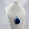 Collier argent et agate brute bleue