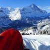 L'airboard en Suisse avec la vue sur l'Eiger