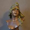 Restauration de patine sur régule et bronze. Buste art nouveau.