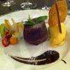 Moelleux au chocolat et son sorbet mangue.