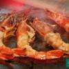 Gambas de Méditerranée juste planchées.
