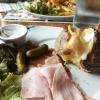 fromage à peine fondu, viande chiche... pour cette pomme de terre façon raclette