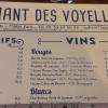la carte des boissons