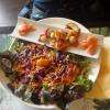 Grande salade saint Jacques gambas saumon
